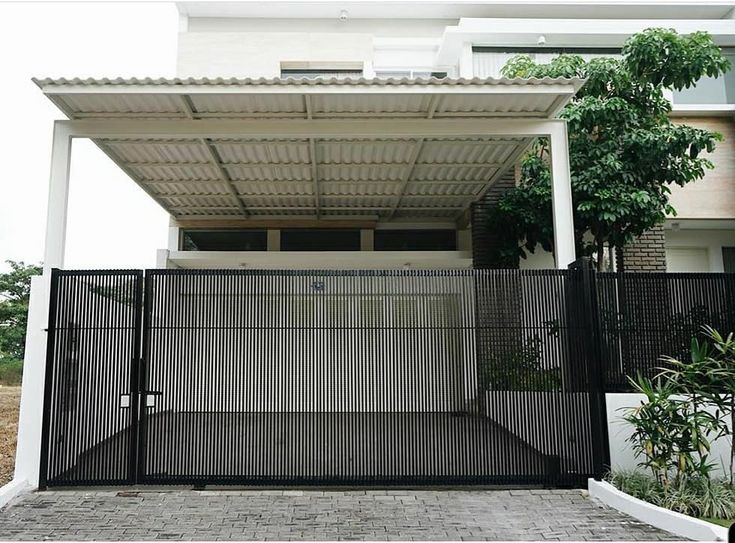Kanopi Spandek.. Kanopi Spandek minimalis pada carport rumah modern, alternatif kuat selain Kanopi Polycarbonate dan Kanopi Galvalum untuk area parkir rumah.